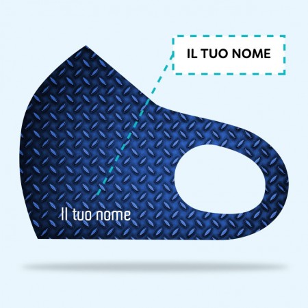 Mascherina metallo blu dal tema "Industriale"