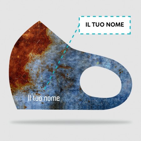Mascherina dall'effetto "ruggine"