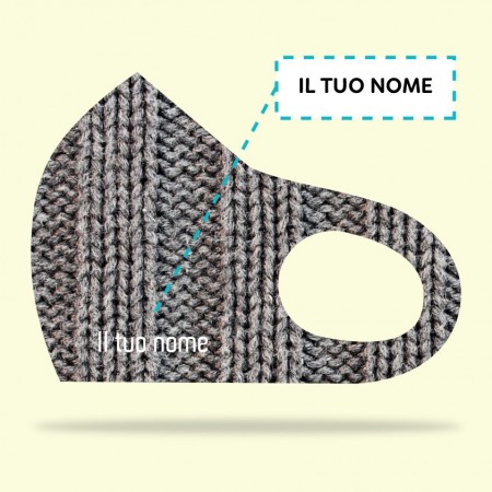 Mascherina dall'effetto "tessuto lana"