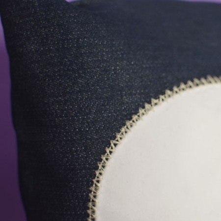 Cuscino jeans quadro