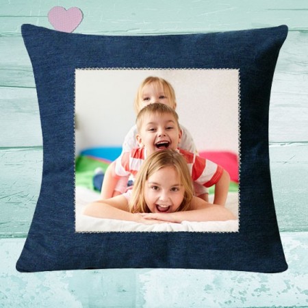 Cuscino jeans quadro