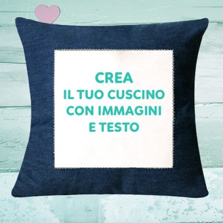Cuscino jeans quadro